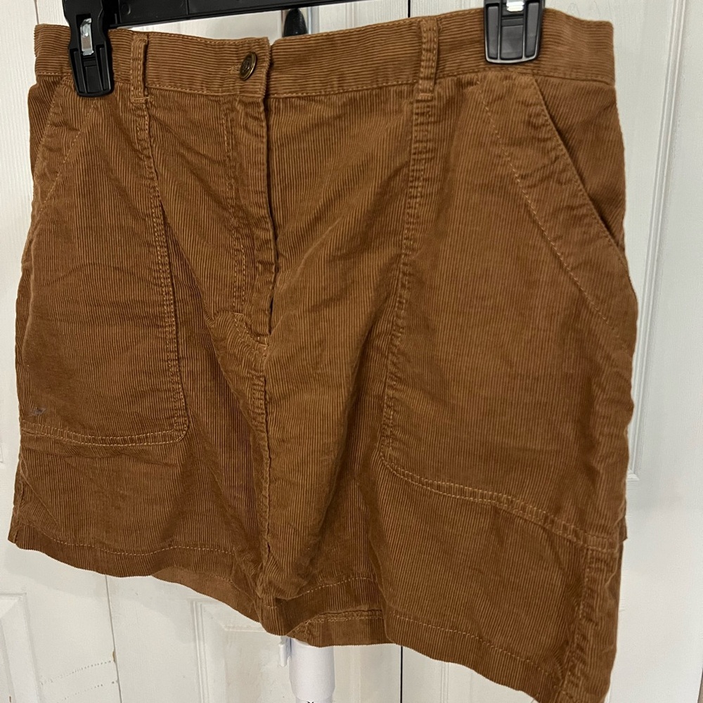 Max Studio L Brown Corduroy Skirt Large Y2K